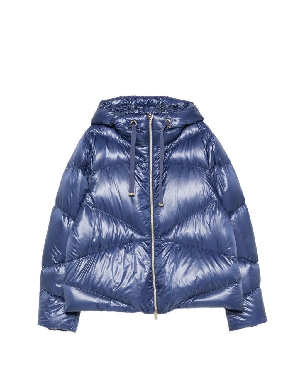 Herno Blue Quilted Hooded Jacket