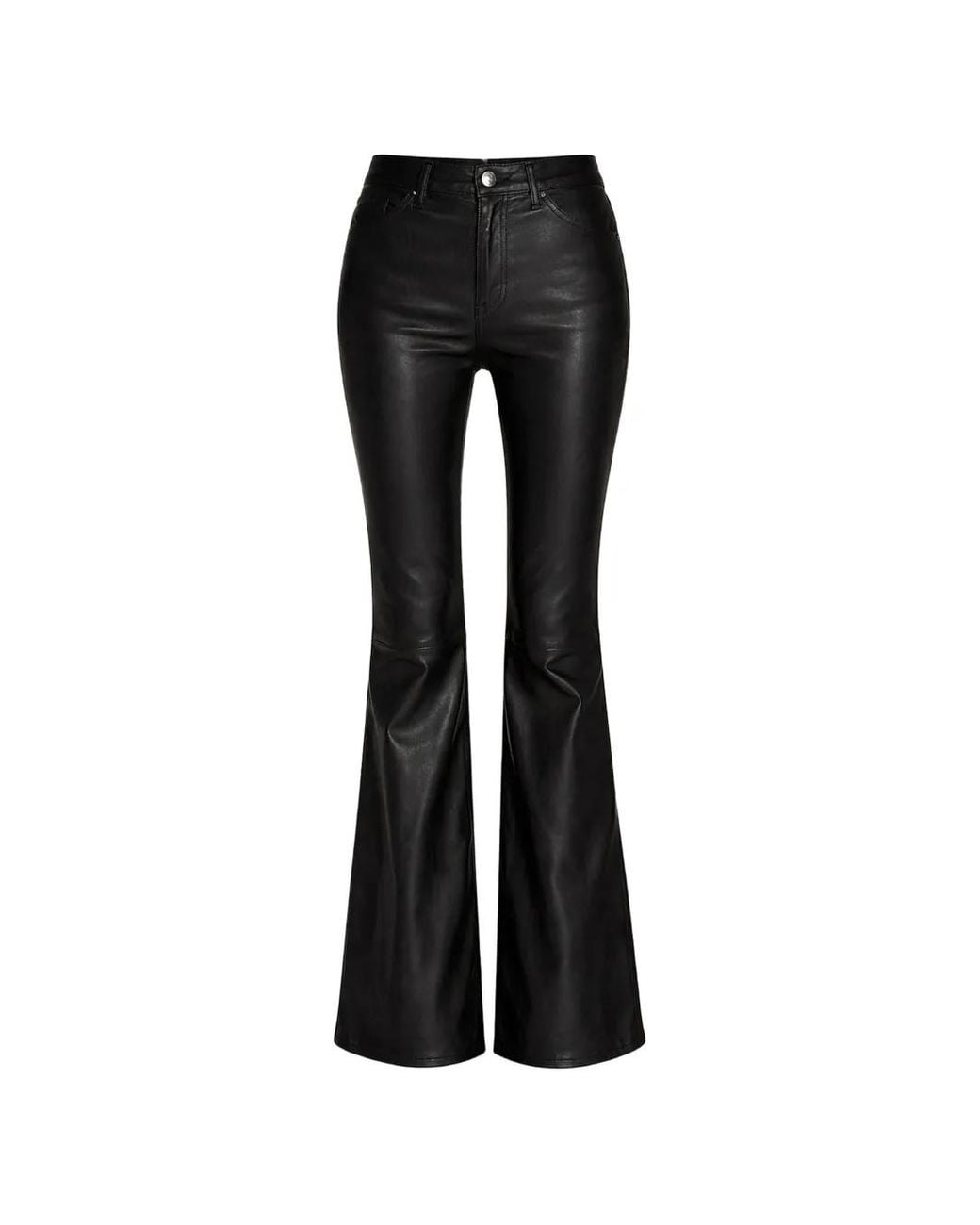 SPRWMN Black Flared Leather Trousers