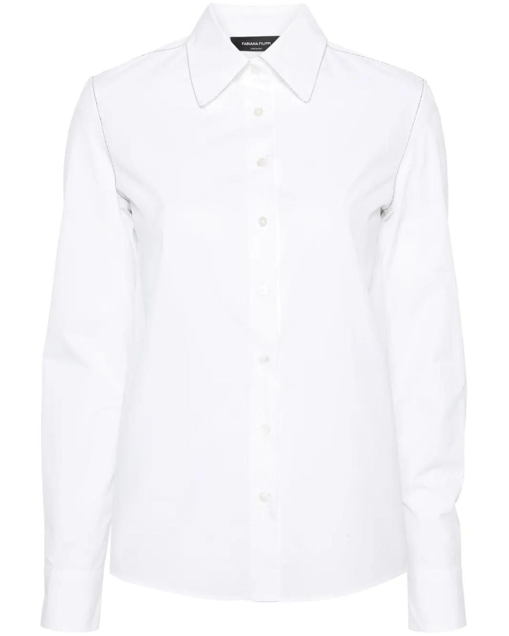 Fabiana Filippi White Button-Down Shirt With Structured Collar