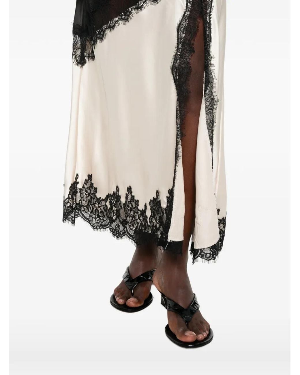 Paperlace Black Lace-Trim Panelled Maxi Dress