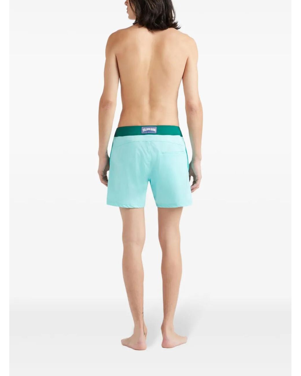 Vilebrequin Blue Logo-Patch Swim Shorts for men