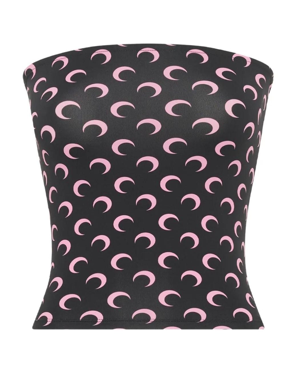 MARINE SERRE Black Moon Printed Second Skin Tube Top