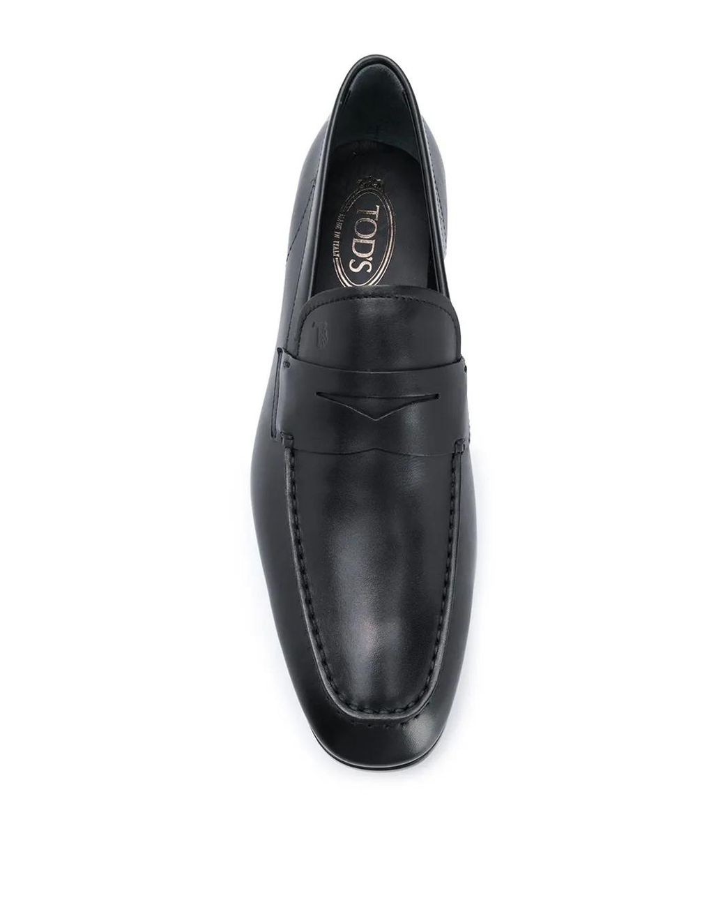 Tod's Black Classic Leather Loafers With Penny Bar for men