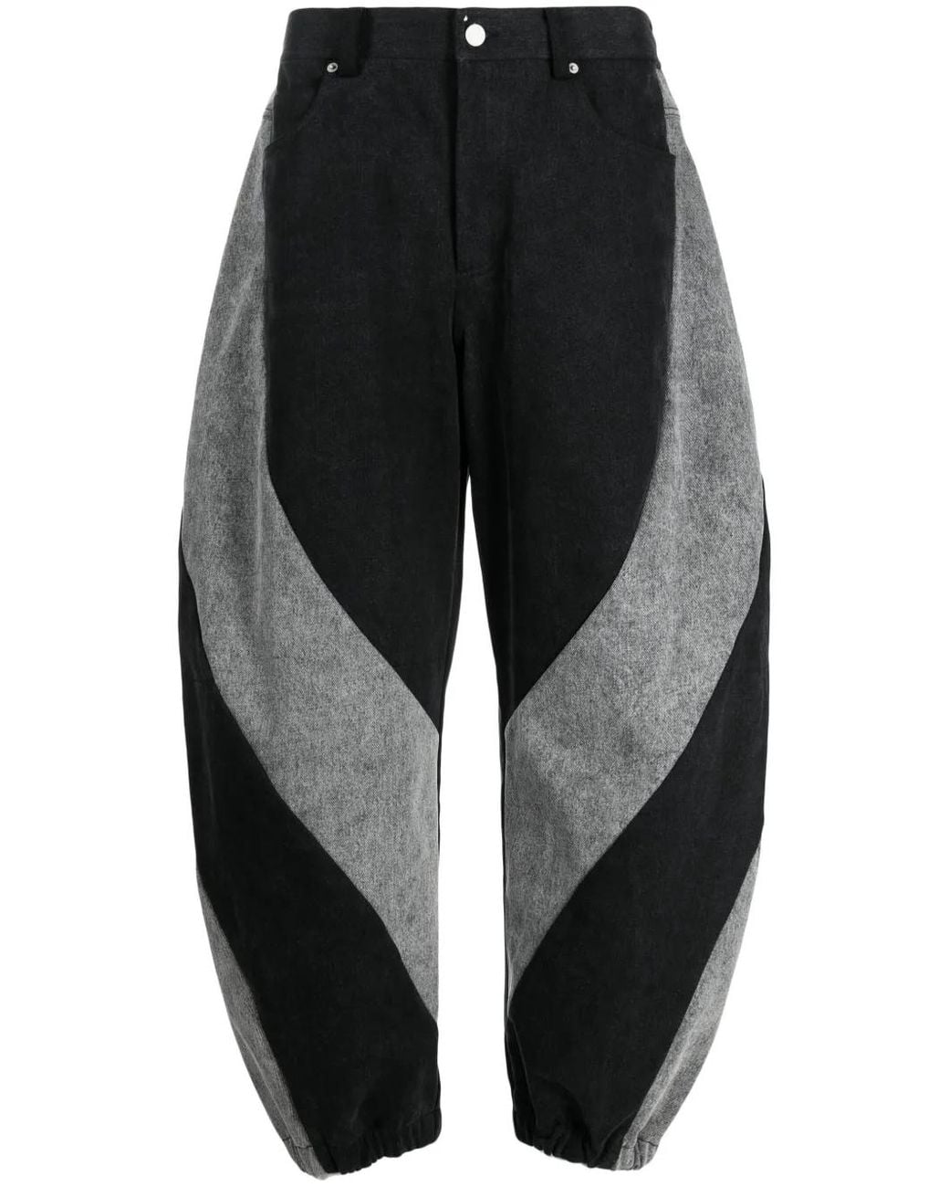 CROQUIS Black Two-Tone Baggy Jeans for men