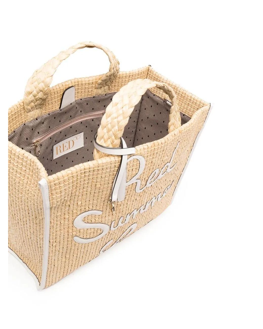 Red(v) Natural Summer Love Straw Tote Bag