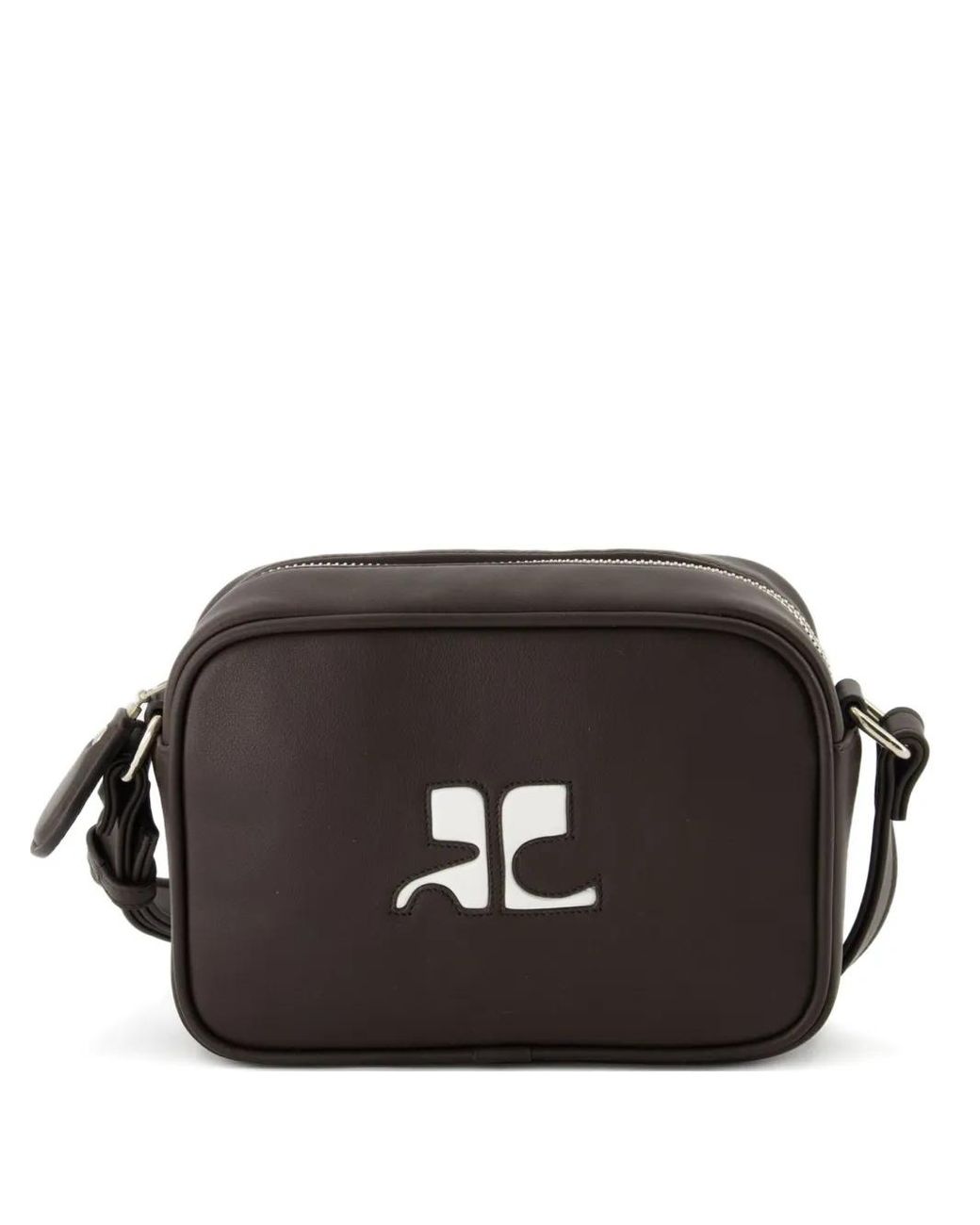 Courreges Black Reedition Leather Messenger Bag for men