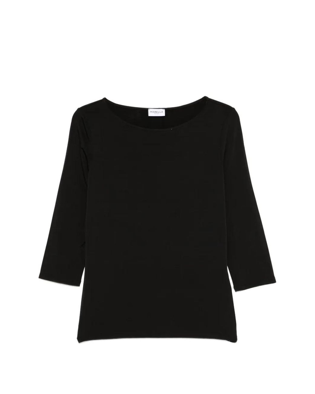 Marella Black Euro Round-Neck Top