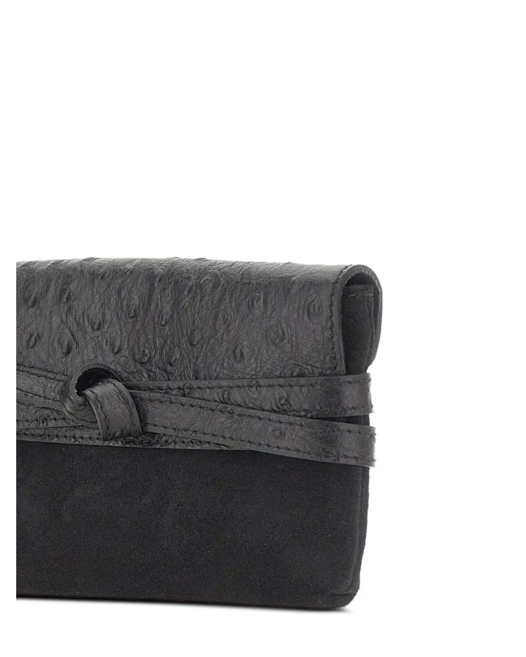 Gianni Chiarini Gray Belty Ostrich-Effect Mini Bag