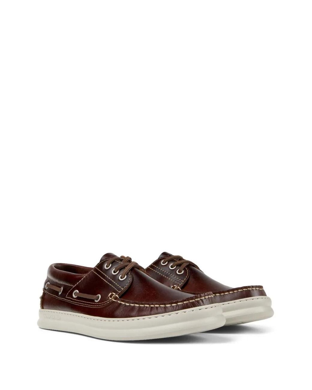 Camper Brown Leather Stringed Shoes for men