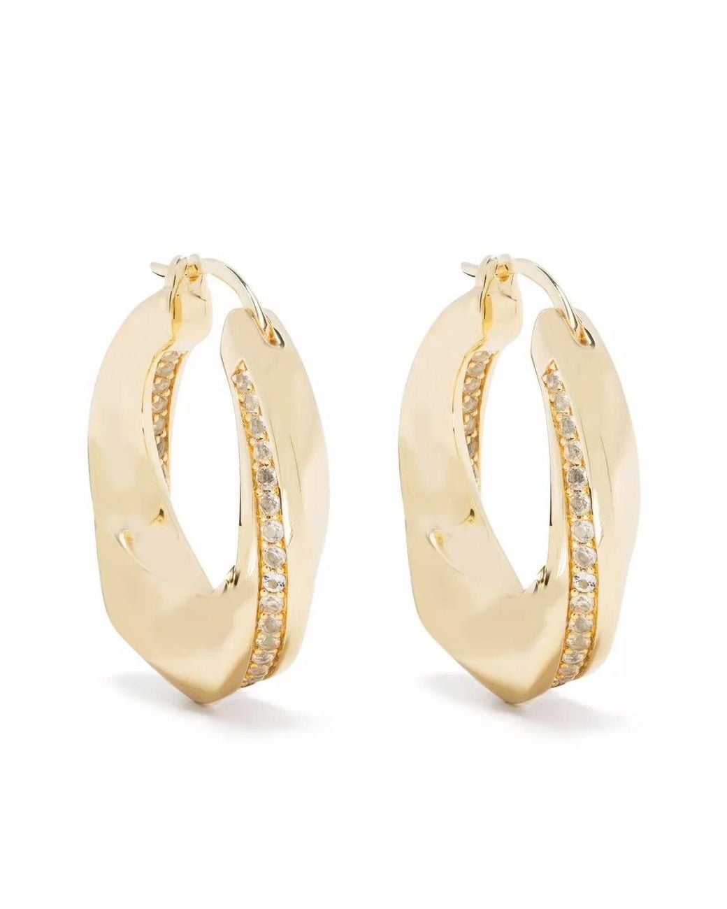 Tom Wood Natural Infinity Rock-Crystal-Plated Sterling- Hoops