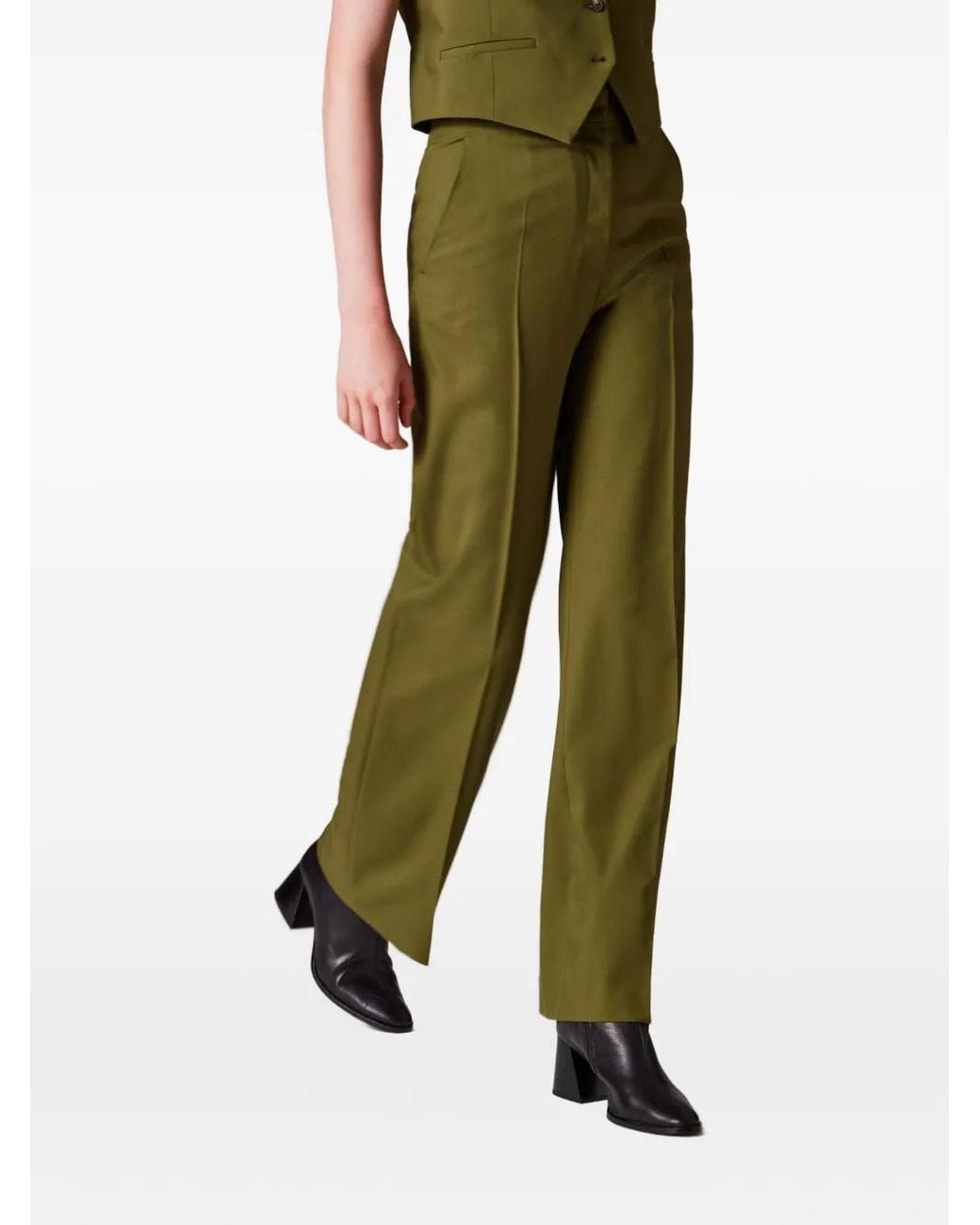 Paul Smith Green Pressed-Crease Trousers