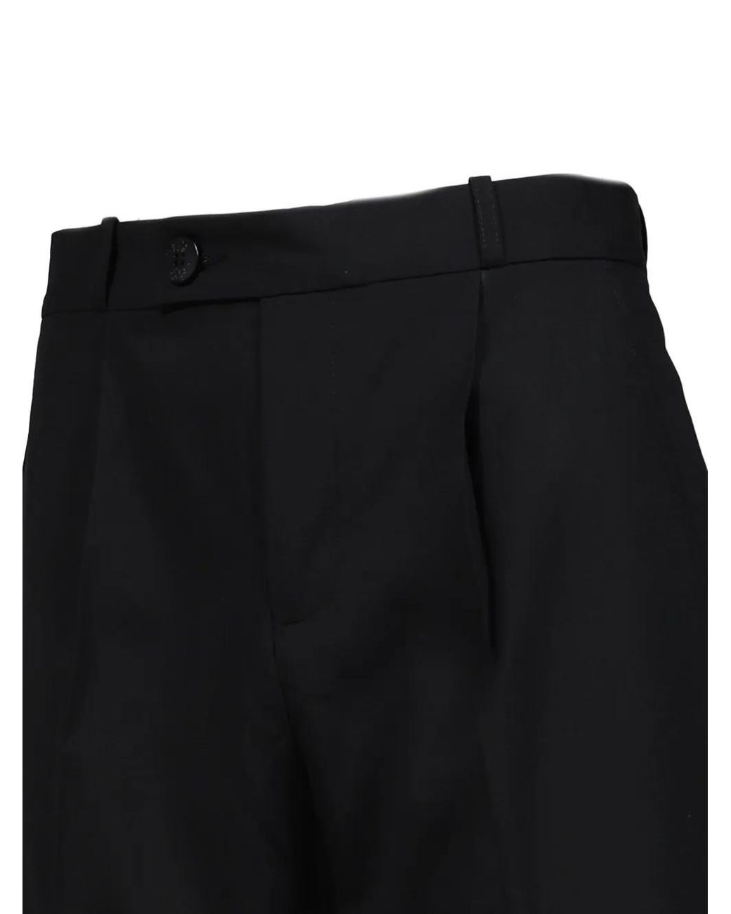 Ernest W. Baker Black Pleated Straight-Fit Trousers for men