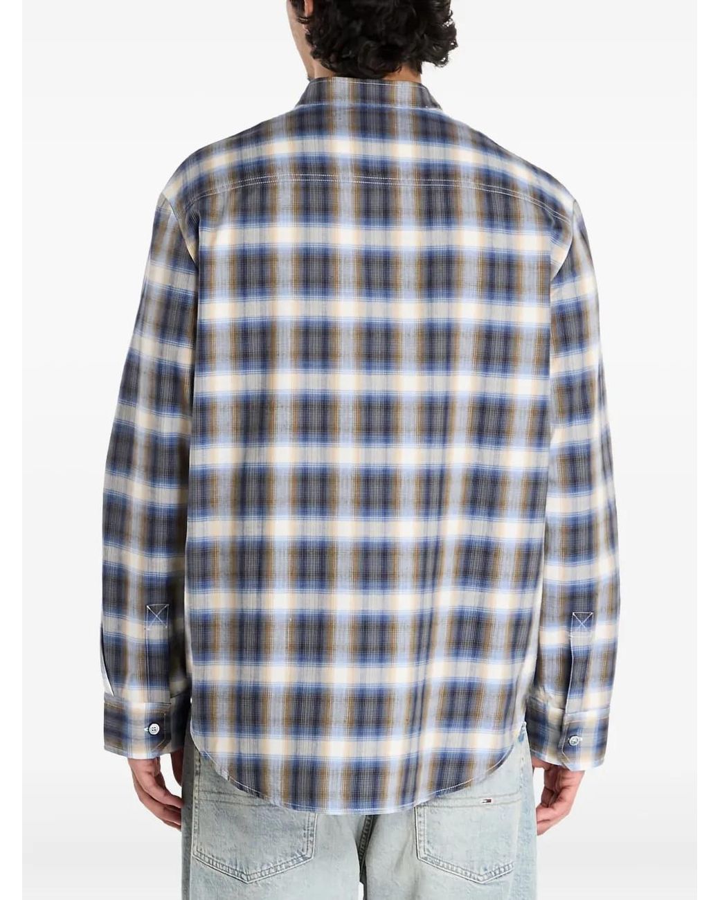 A.P.C. Blue Thomas Plaid Pocket Shirt for men