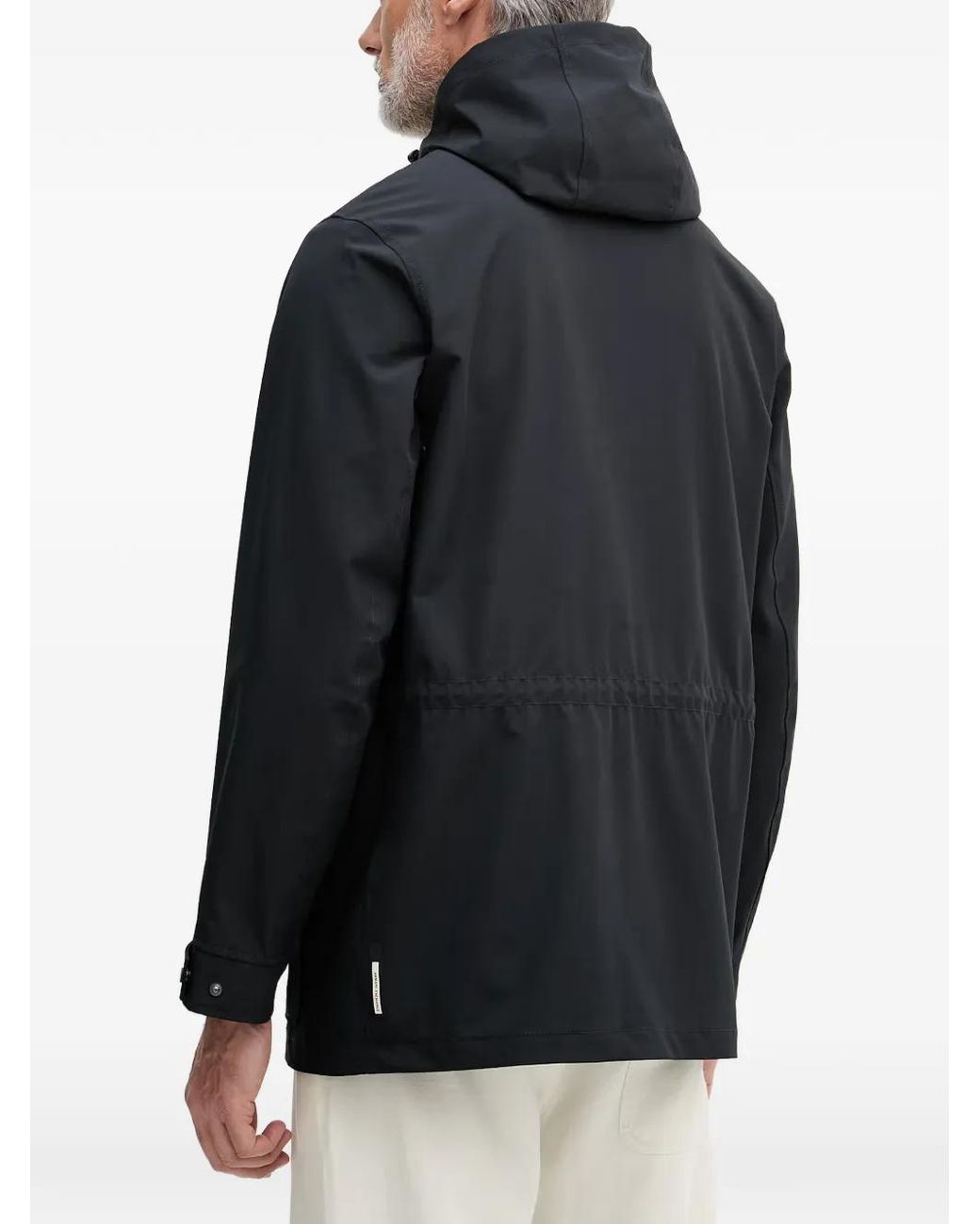 ARMANI EXCHANGE Black Hooded Multi-Pocket Jacket for men