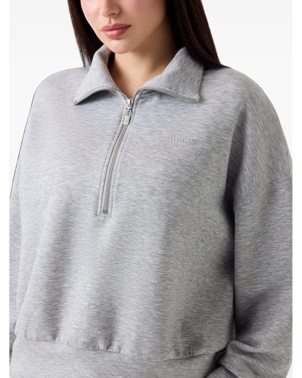 Guess Gray Half-Zip Sweatshirt