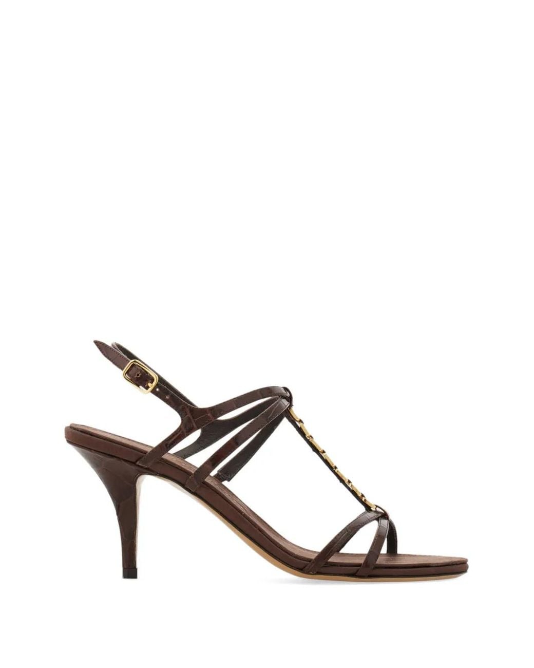 Ferragamo Brown Vara Chain T-Strap Sandals