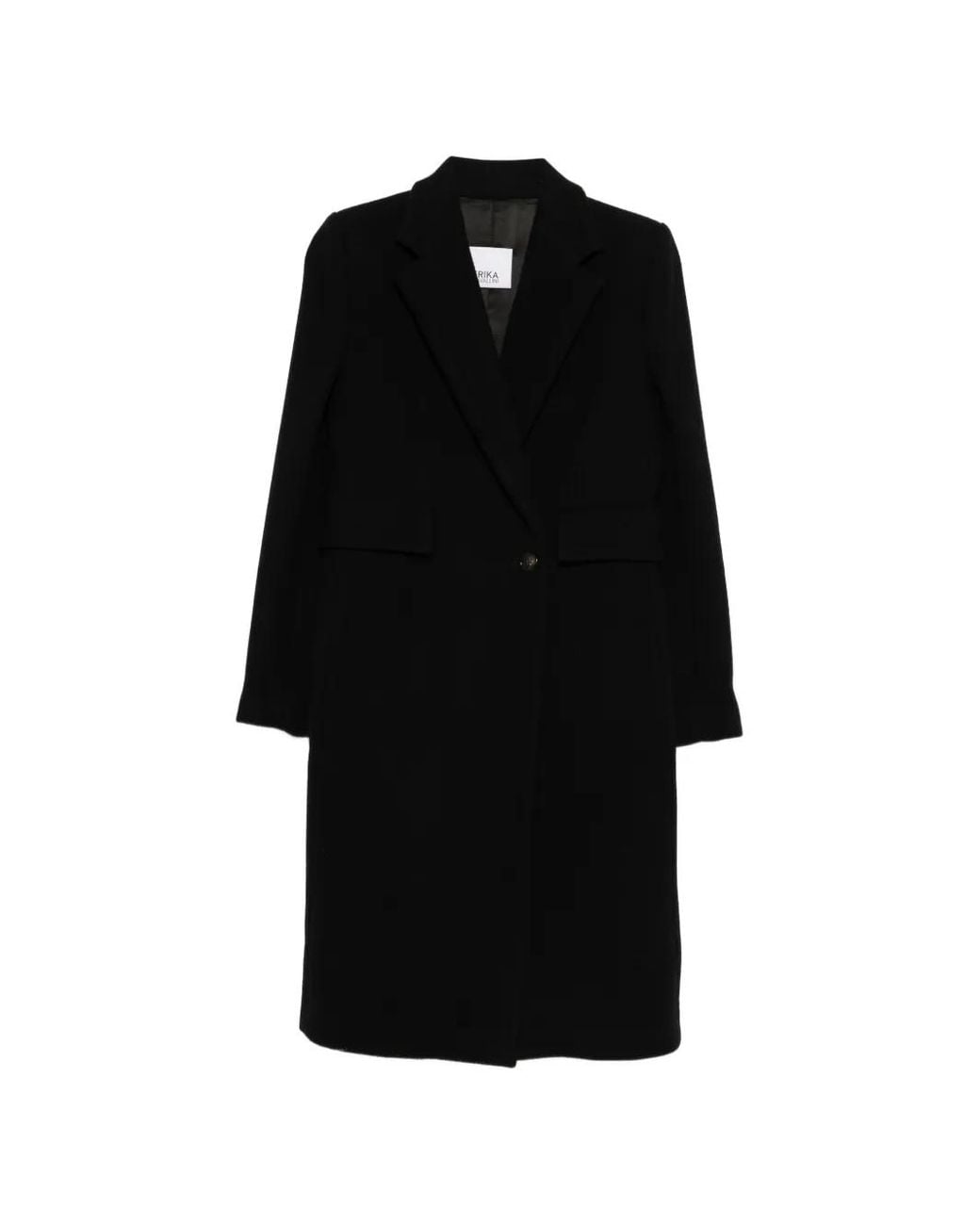 Erika Cavallini Semi Couture Black Single-Breasted Coat