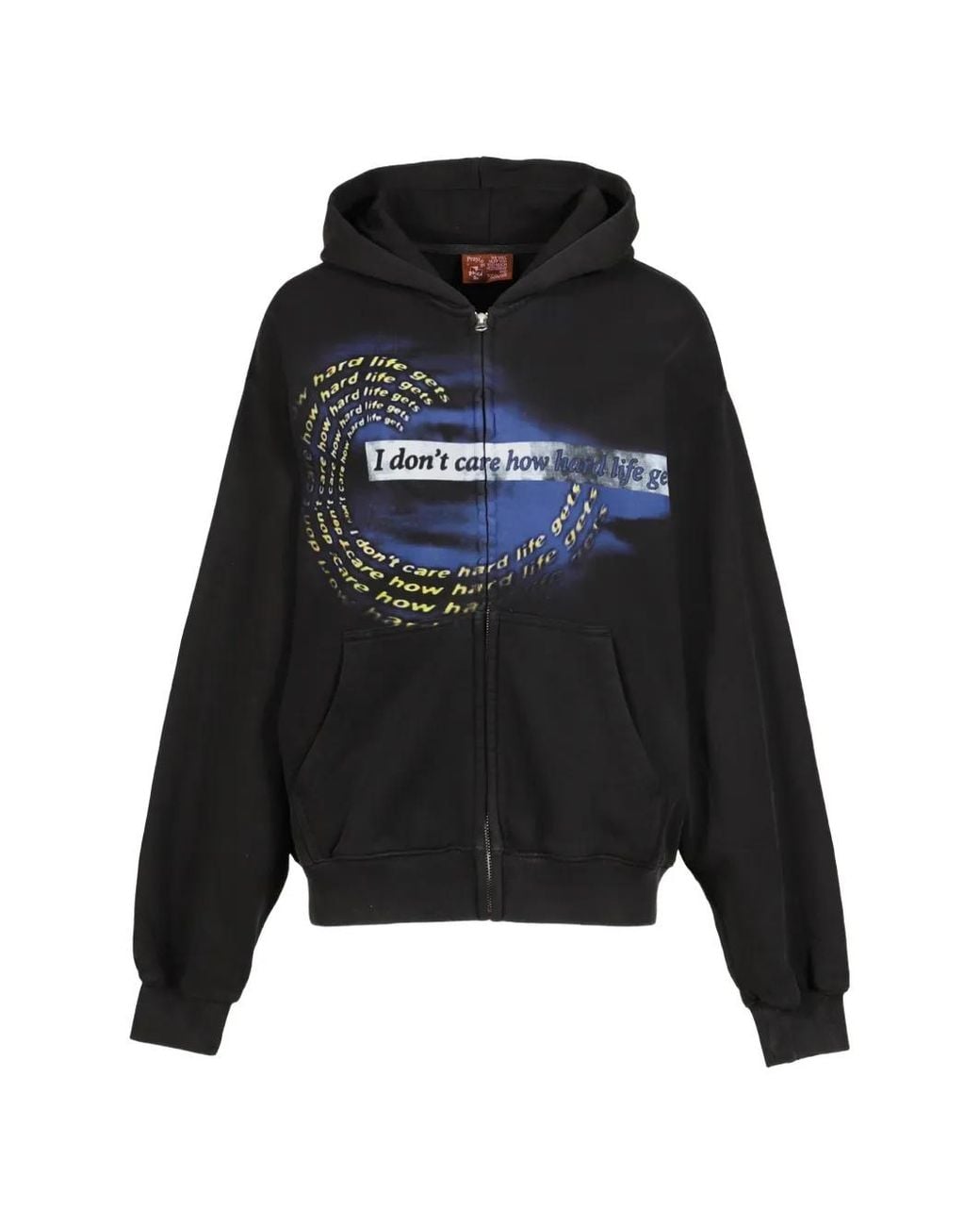 PRAYING Black Graphic-Print Zip-Up Hoodie