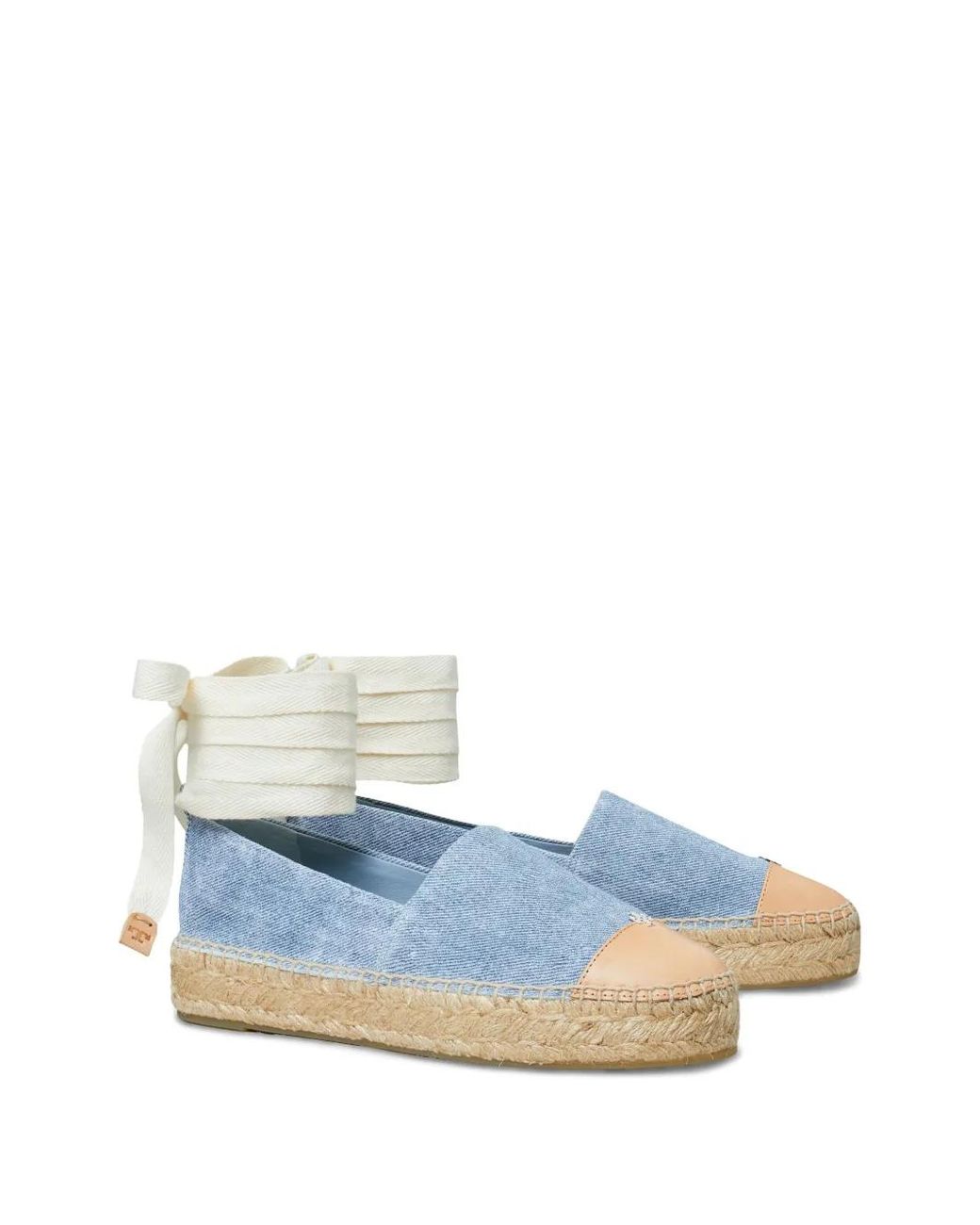 Tory Burch Blue Leather Espadrilles
