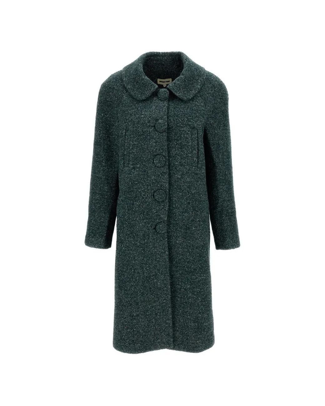 ShuShu/Tong Green Bouclé Single-Breasted Coat