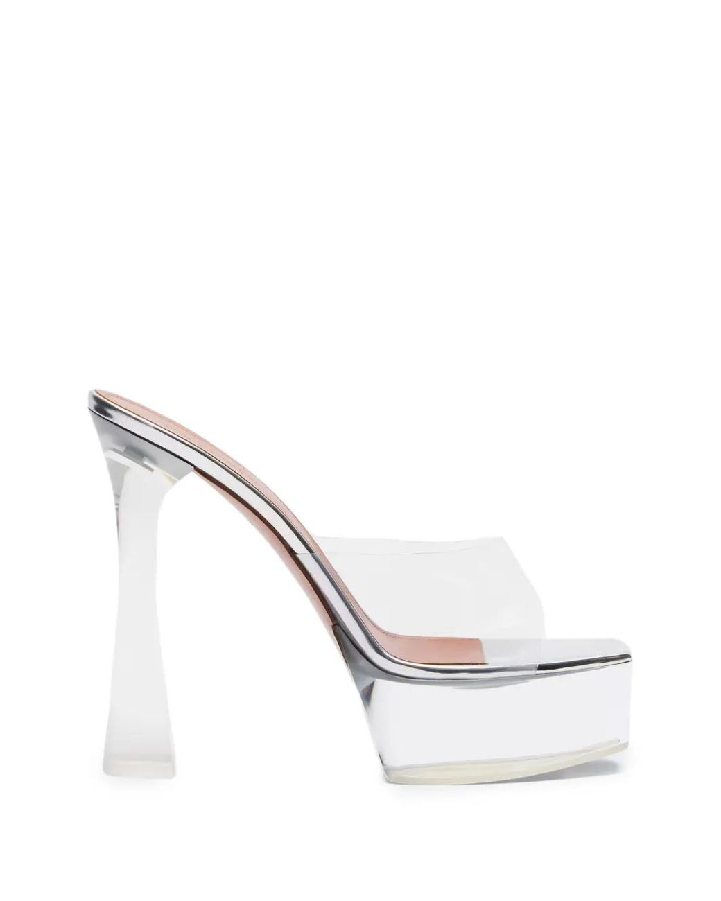AMINA MUADDI White Dalida Glass Plateau Slippers