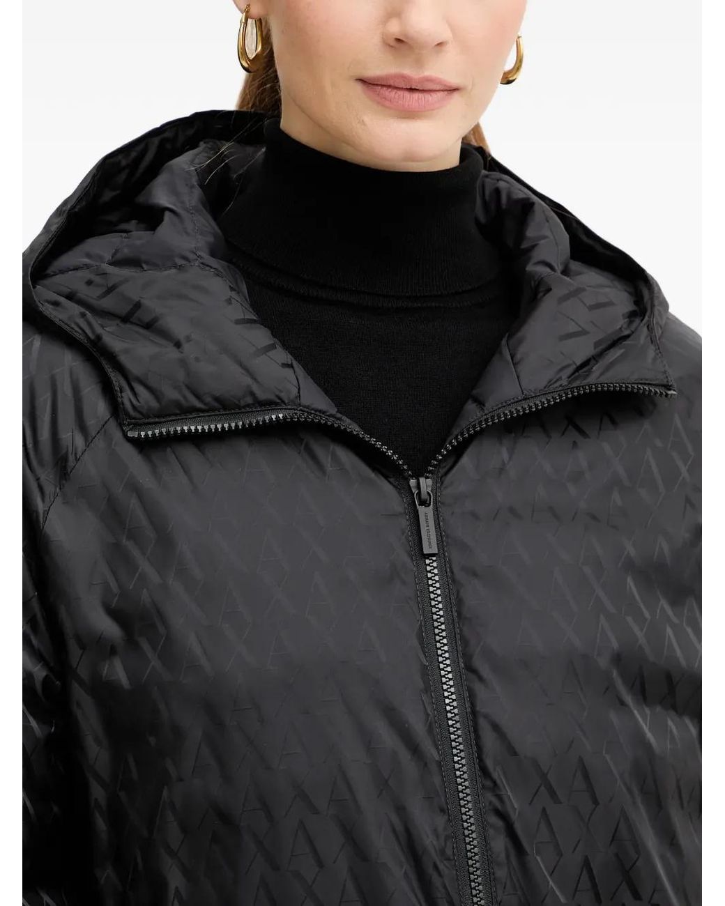 ARMANI EXCHANGE Black Kapuzenjacke Mit Muster