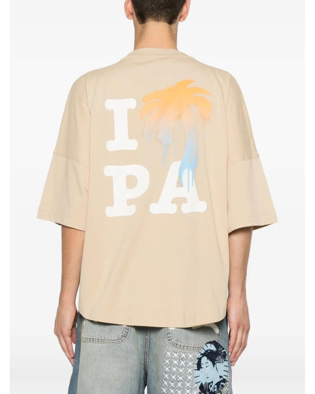 Palm Angels Natural I Love Pa Over T-Shirt for men