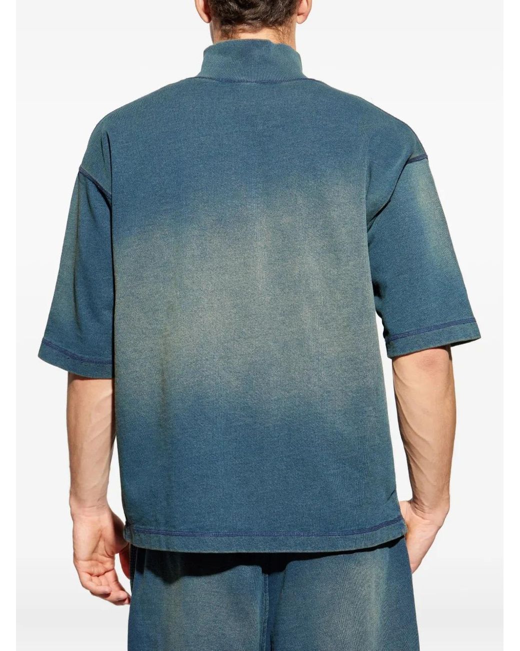 DIESEL Blue Half-Zip Sweater for men