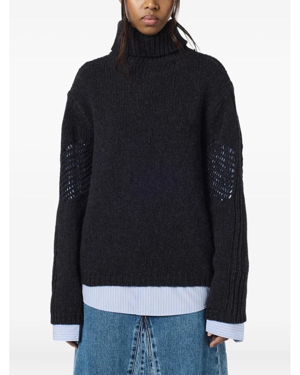 Our Legacy Black Cage Turtleneck Sweater