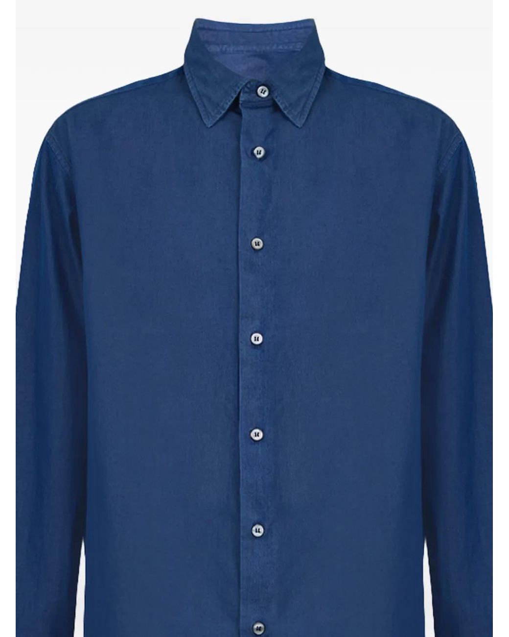 Brioni Blue Regular Fit Cotton Shirt for men