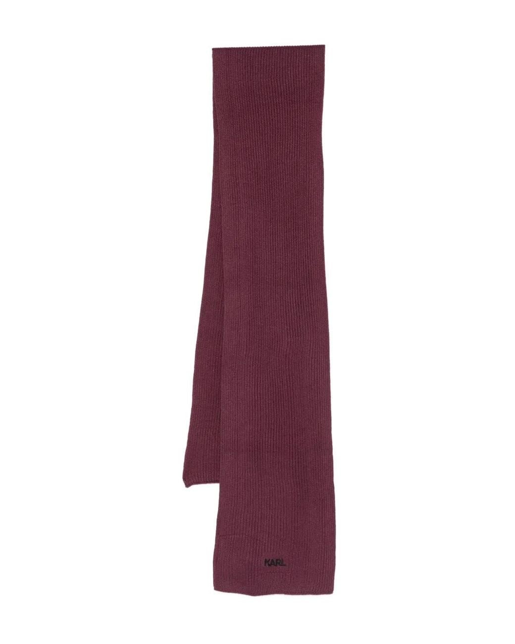 Karl Lagerfeld Purple Ribbed Scarf for men