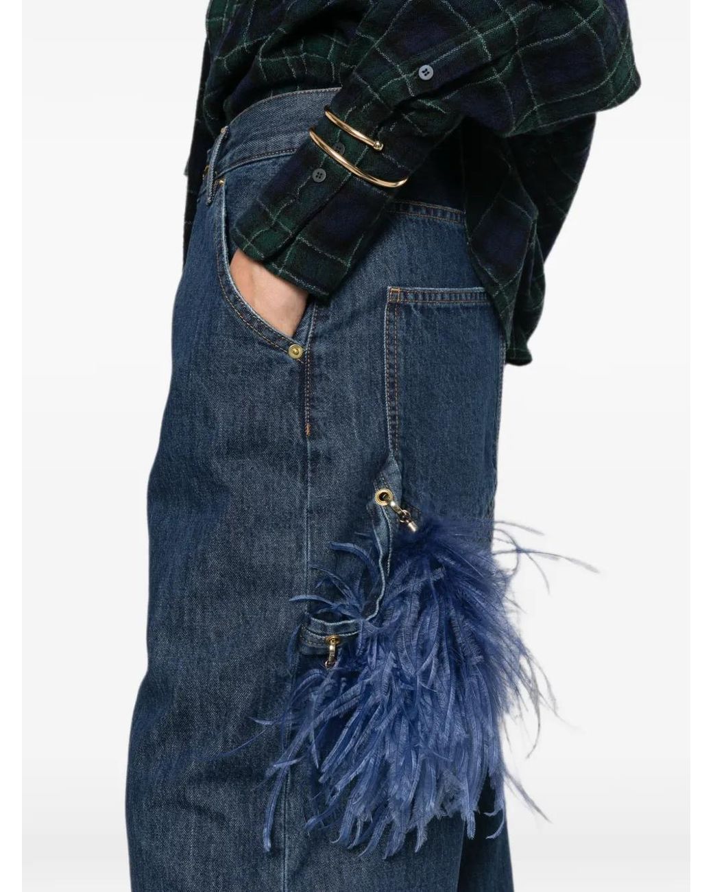 DARKPARK Gerafelde Jeans in het Blue
