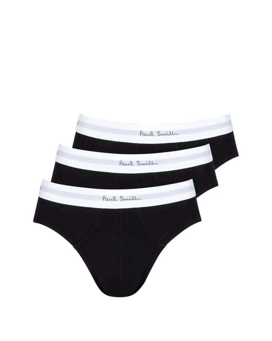 Paul Smith Black Logo-Waistband Briefs (Pack Of Three) for men