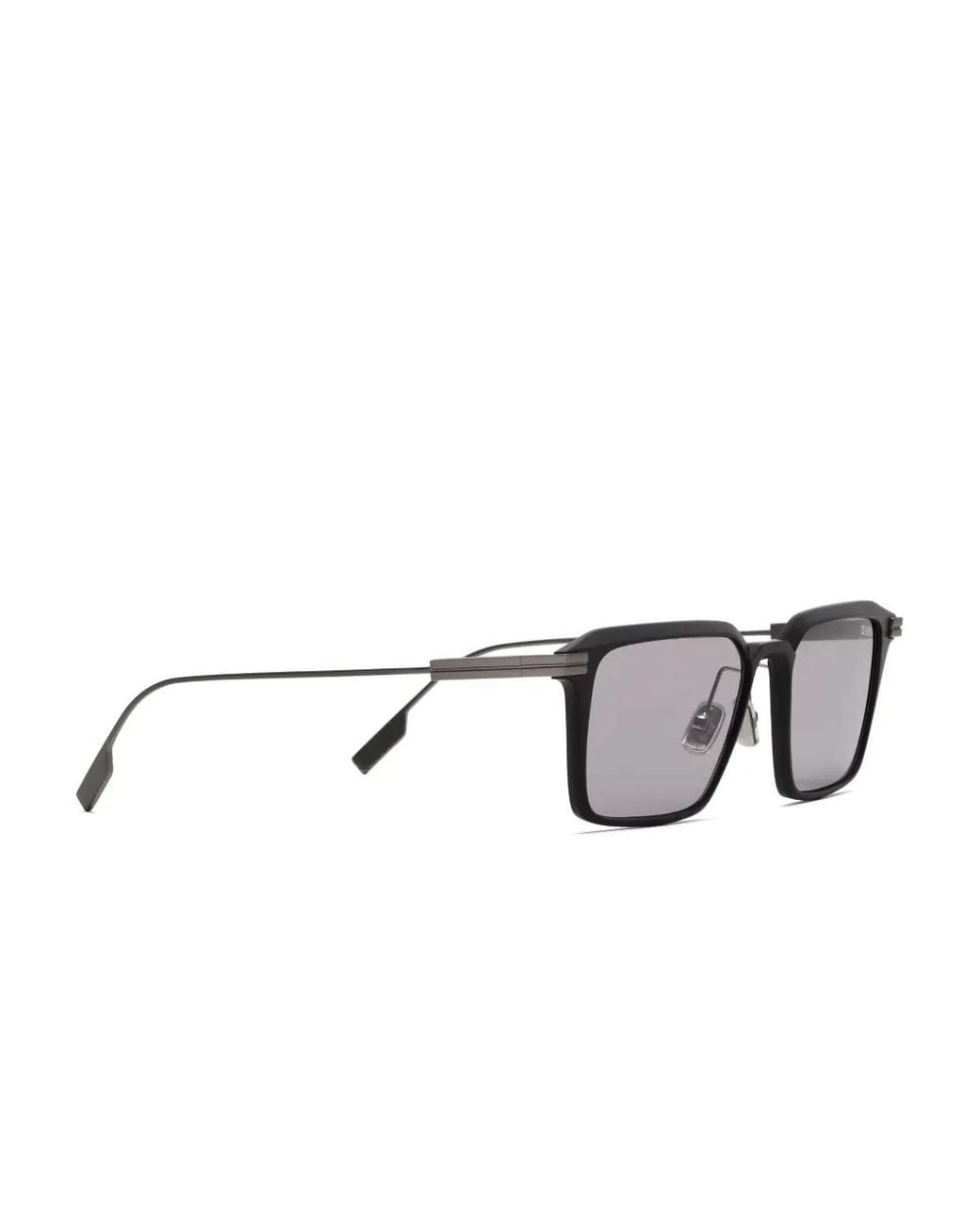 Zegna Gray Square-Frame Sunglasses for men