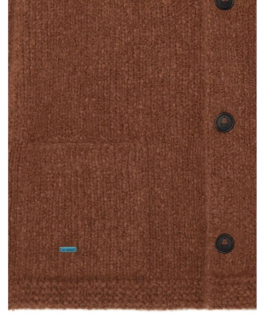 Alanui Brown Shawl-Collar Button Cardigan for men