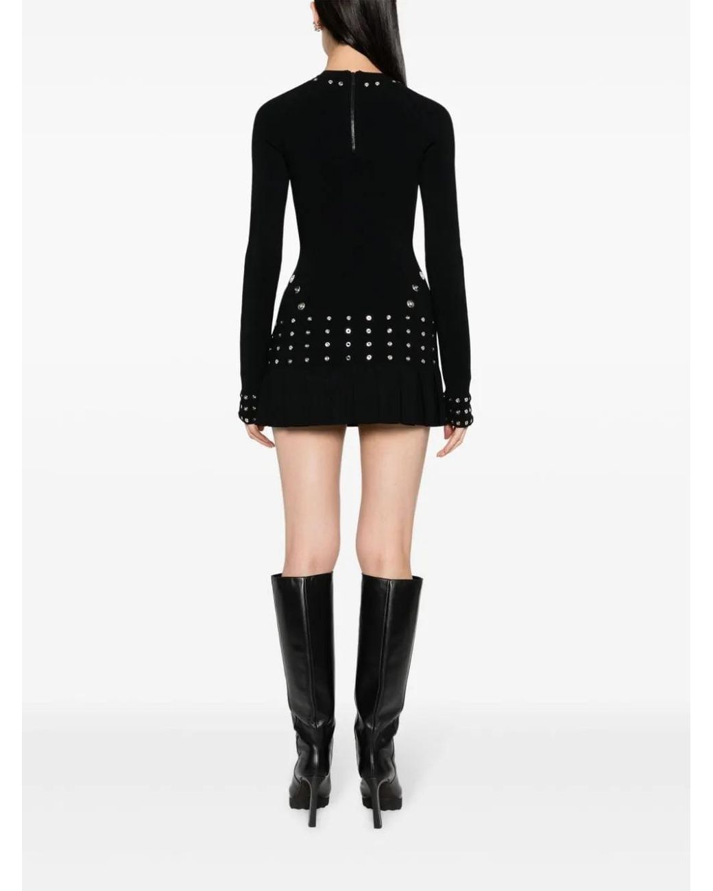 Off-White c/o Virgil Abloh Black Pleated Viscose Mini Dress