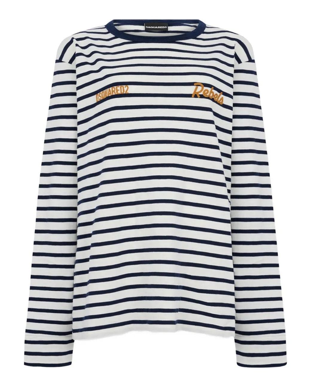 DSquared² Gestreept T-Shirt in het Blue