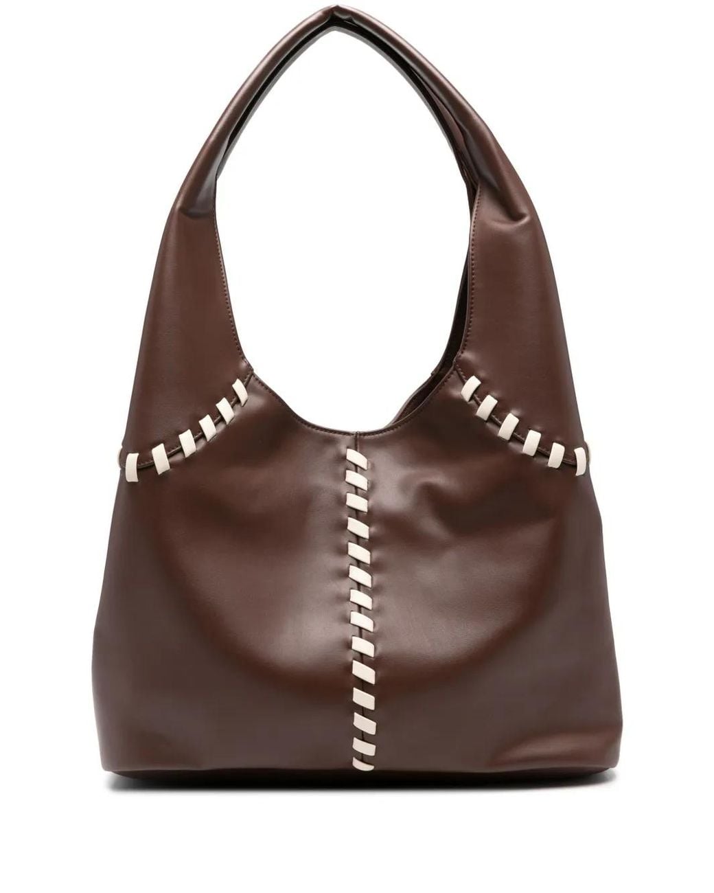 THEMOIRÈ Brown Ninfa Whipstitch Shoulder Bag