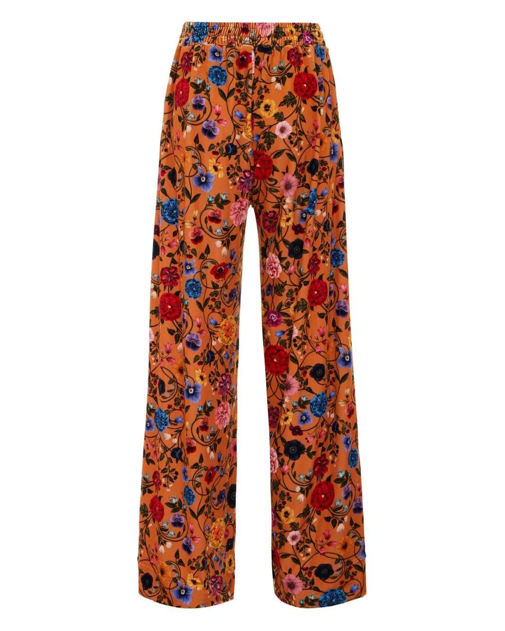 LaDoubleJ Orange Pantalon Palazzo À Fleurs