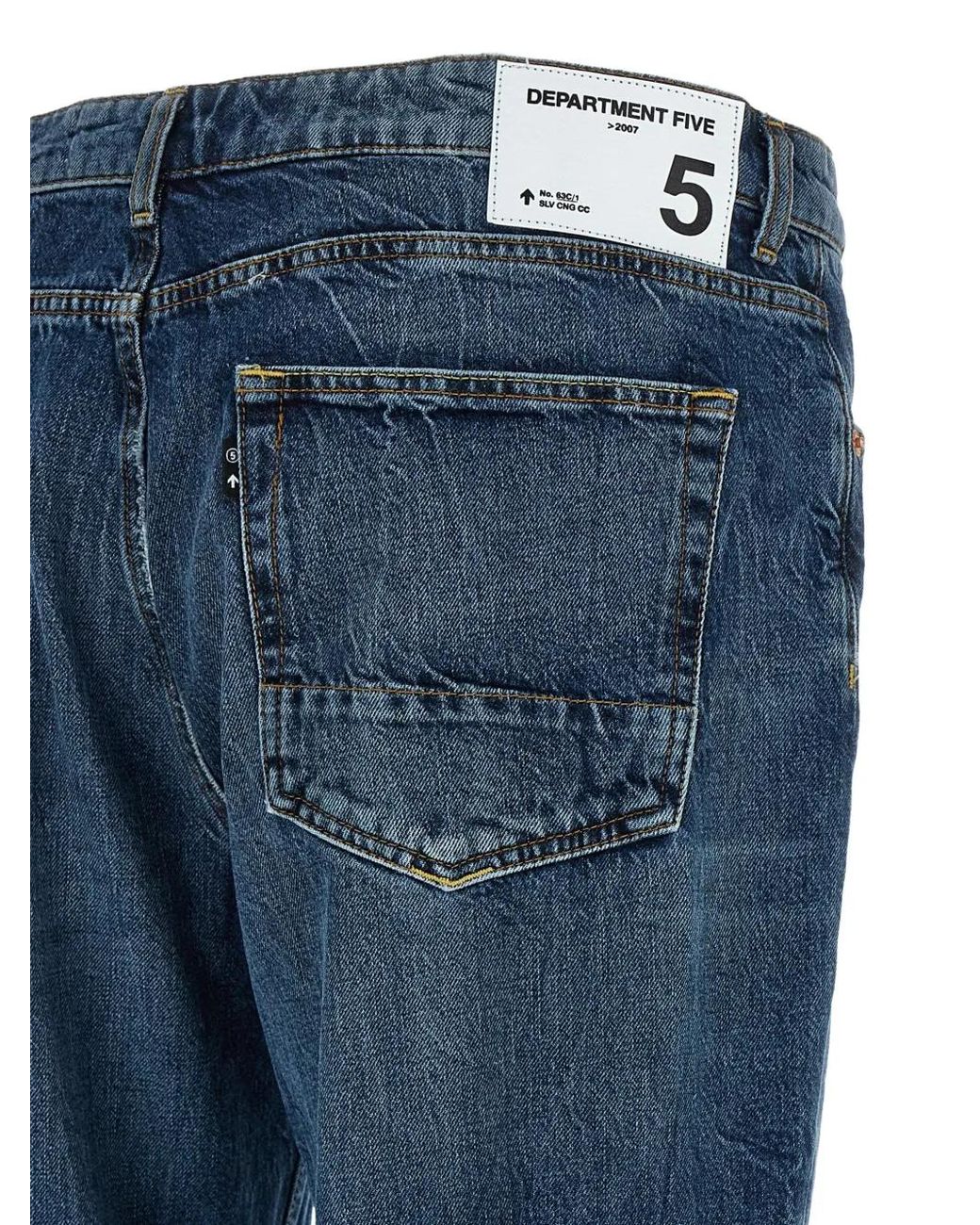 Department 5 Blue Stones Back Logo Tag Regular Jeans for men