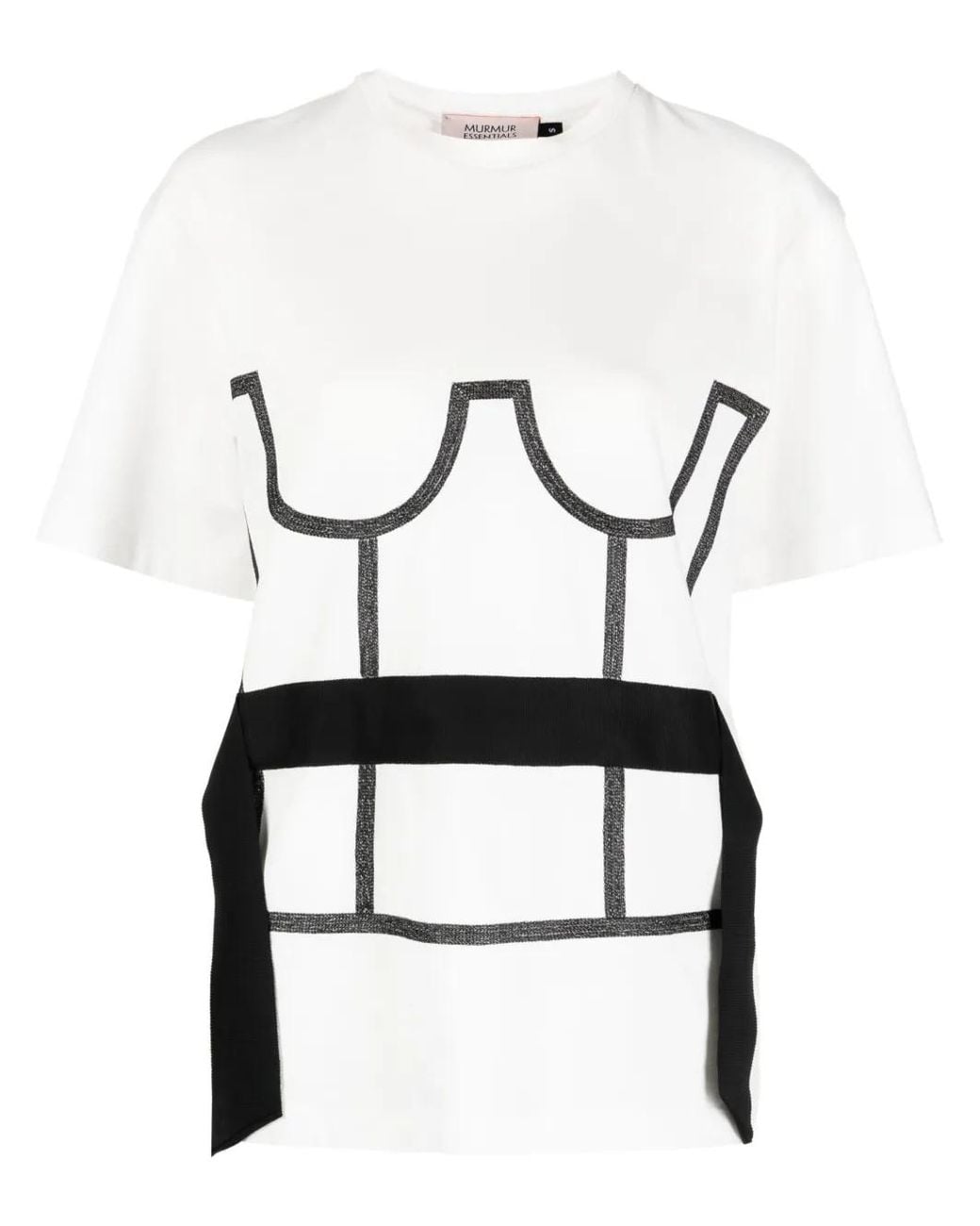 Murmur White Trompe L'Oeil Corset T-Shirt