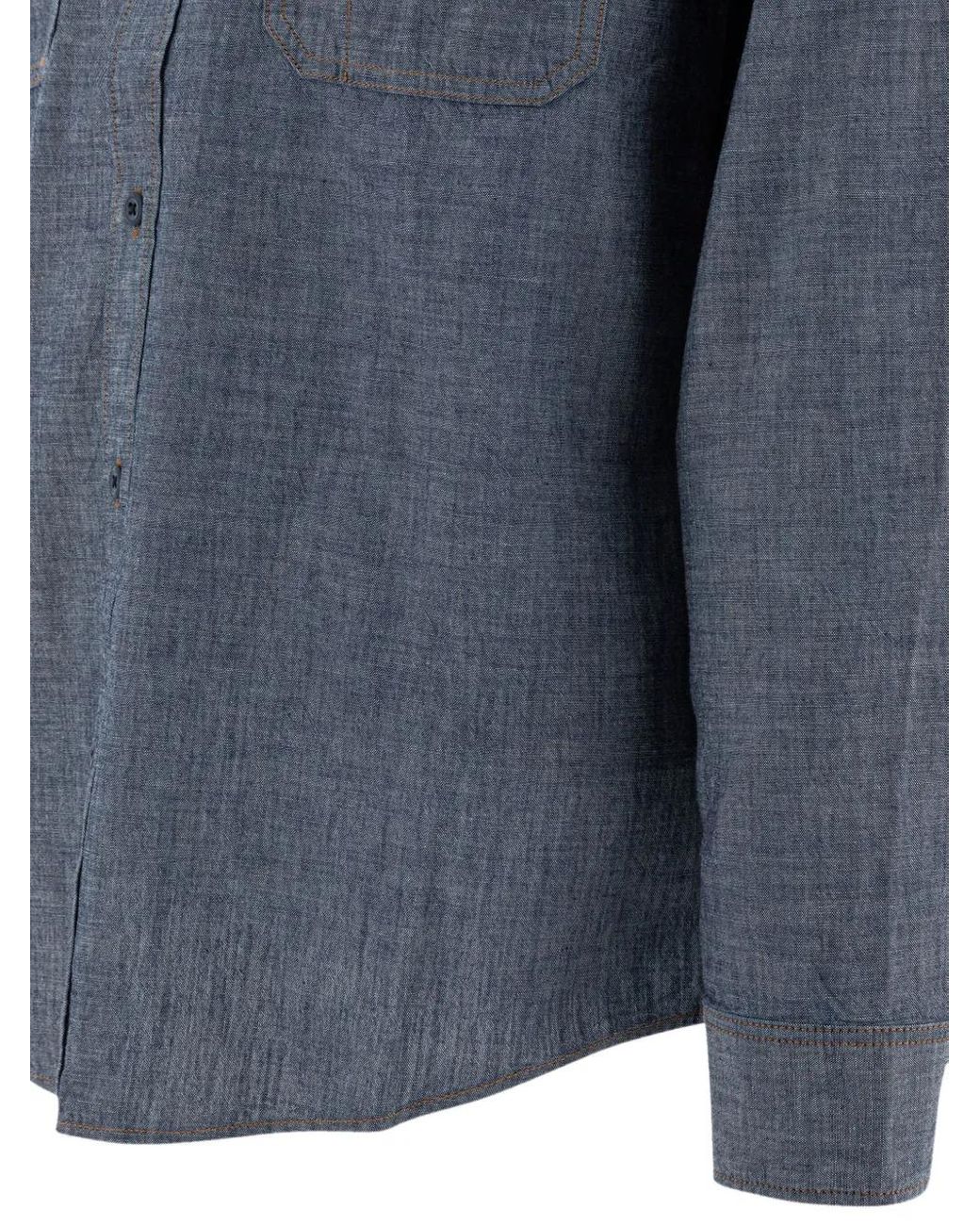 Filson Blue Double-Pocket Cotton Shirt for men