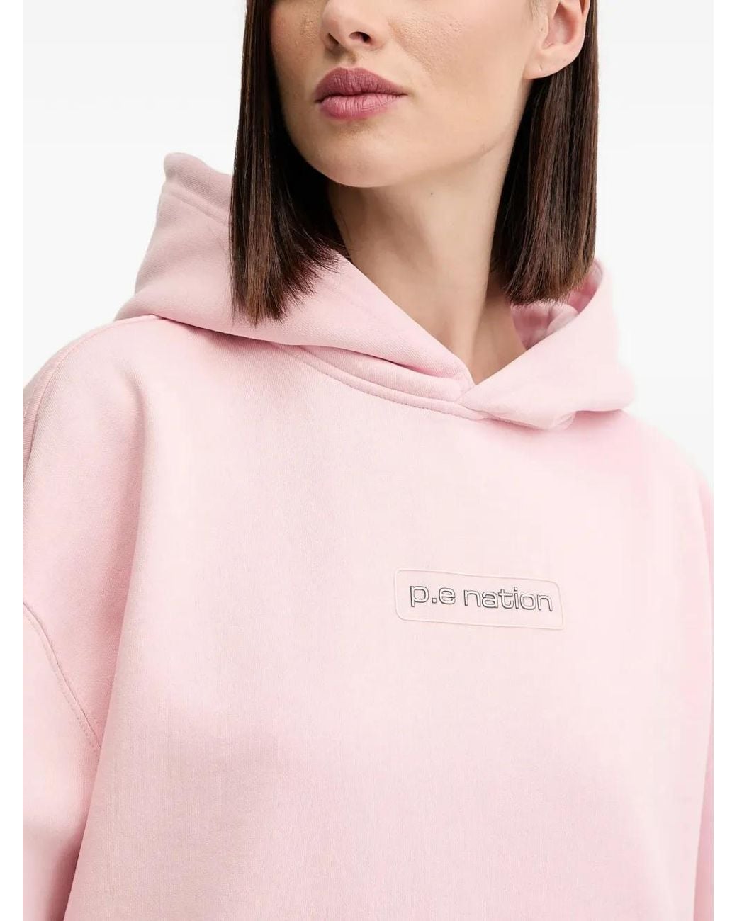Felpa Con Logo E Cappuccio di P.E Nation in Pink