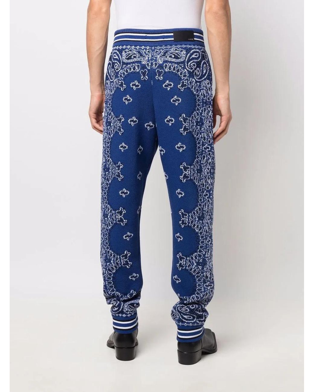 Amiri Blue Bandana-Print Track Trousers for men