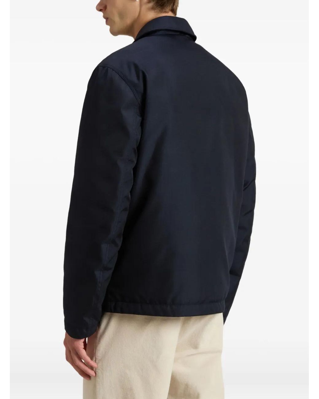 Woolrich Blue Button-Fastening Patch-Pocket Jacket for men