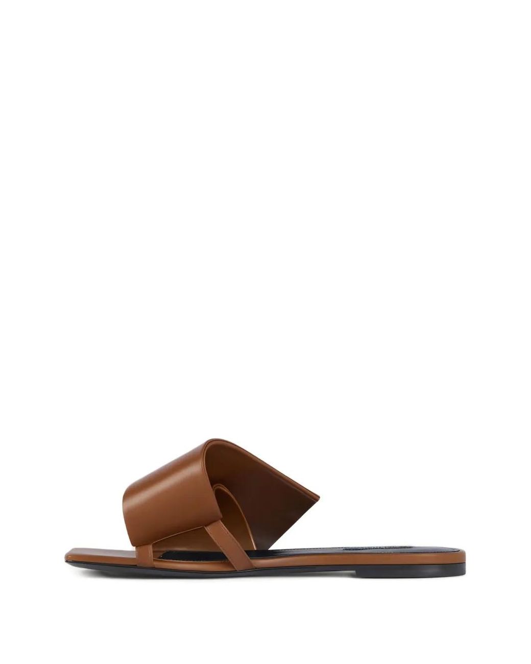 Givenchy Brown Sliced Square Flat Sandals