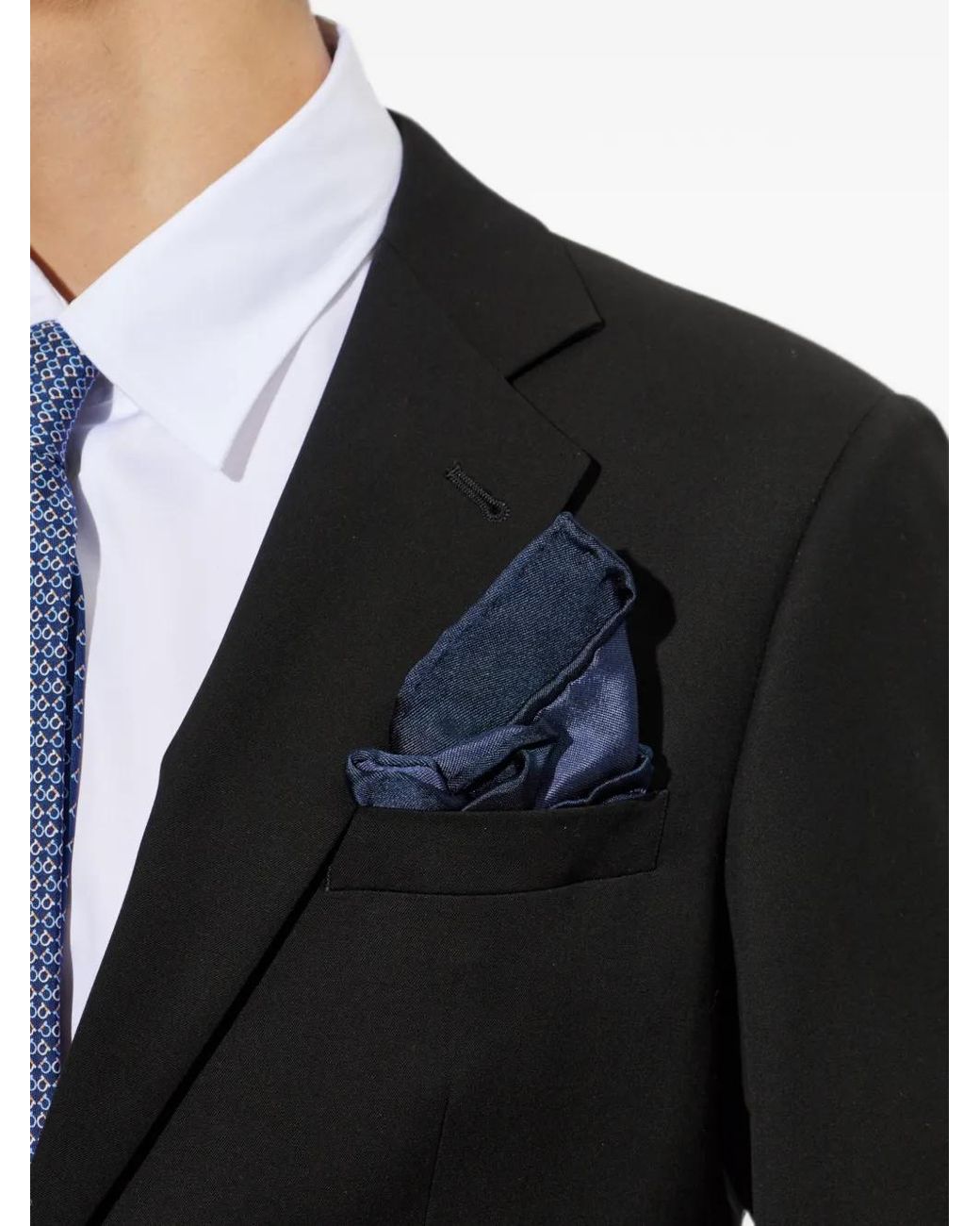 Ferragamo Einstecktuch Mit Logo-Prägung in Blue für Herren