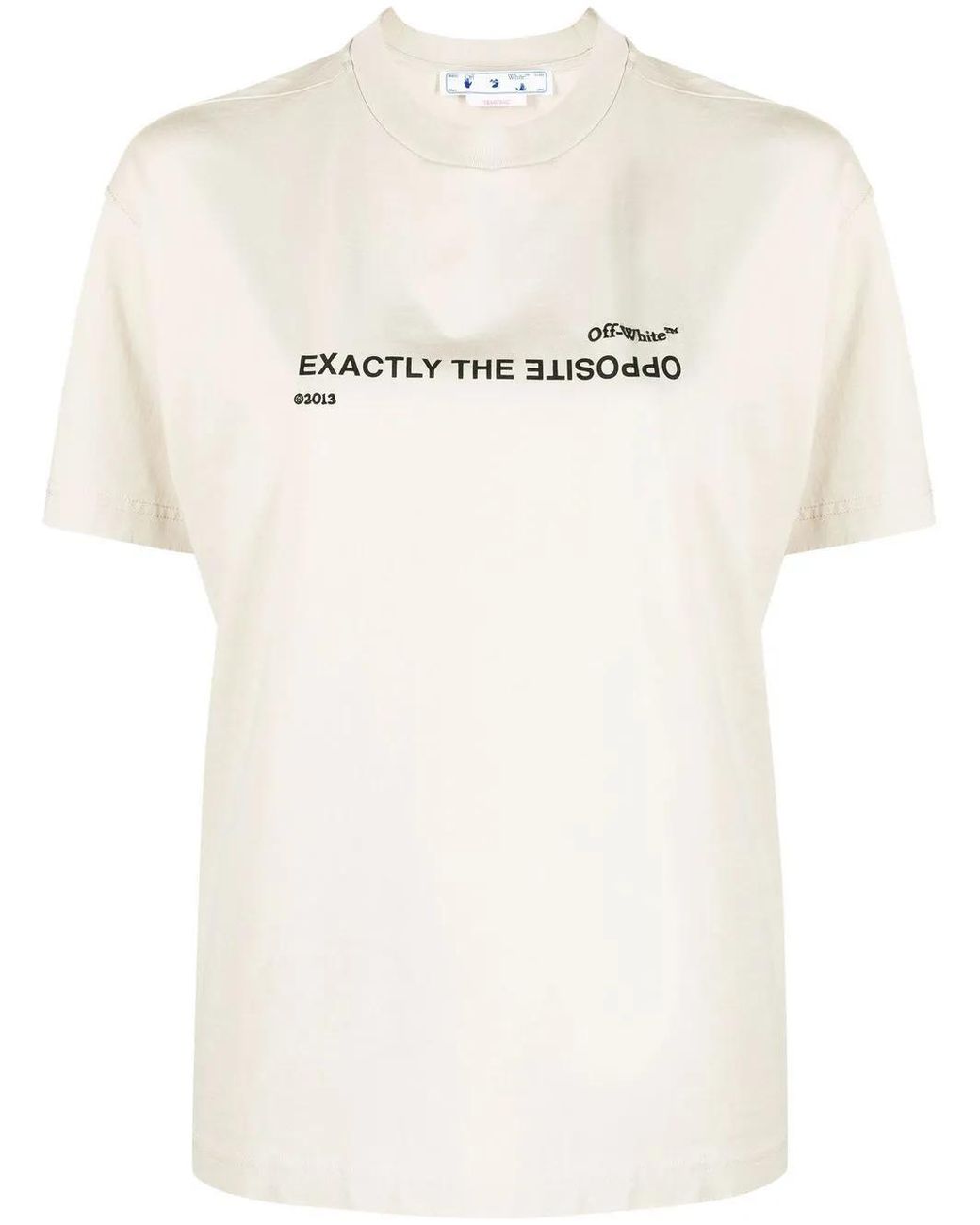 Off-White c/o Virgil Abloh Natural Exactly The Opposite-print T-shirt