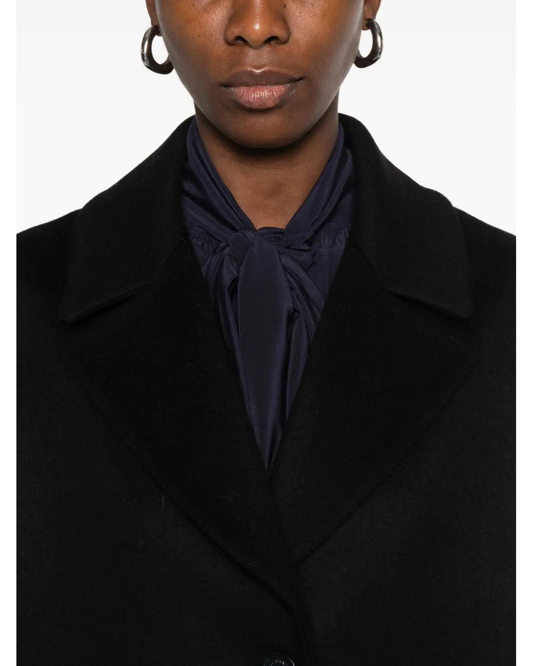 Barba Napoli Black Single-Breasted Notched-Lapel Coat