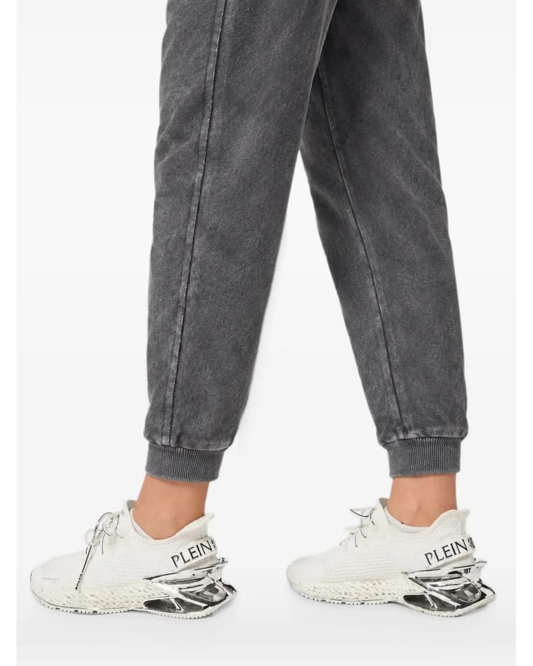 Philipp Plein Gray Acid-Wash Track Pants